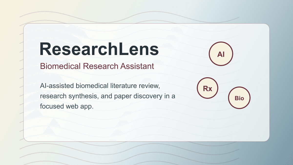 ResearchLens biomedical assistant interface