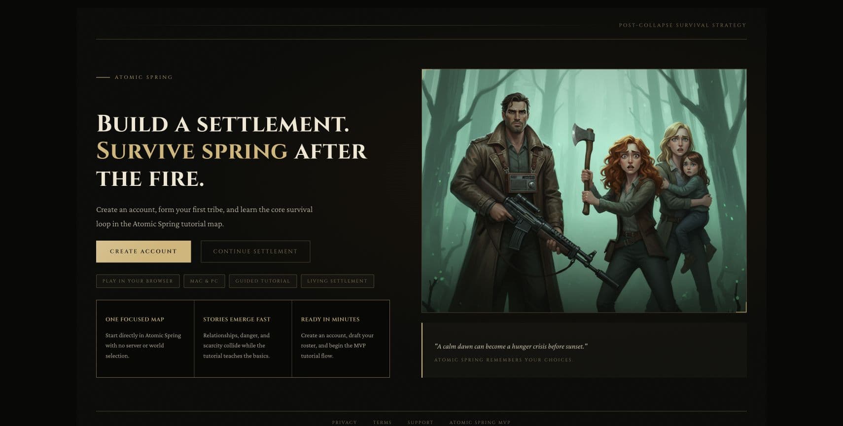 Atomic Spring public demo entry screen